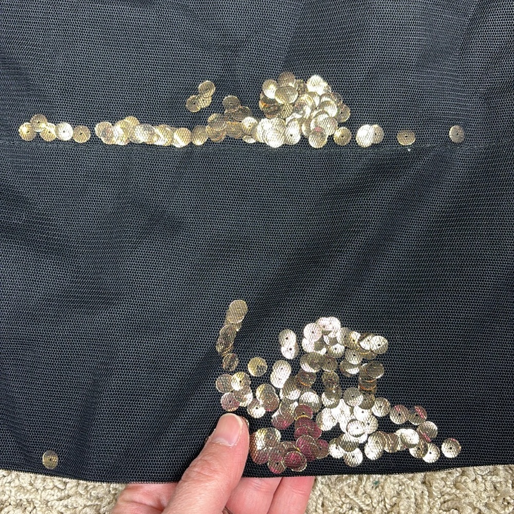 Moschino cheap & chic black and gold sequin mini skirt sz 8 - Picture 7 of 7